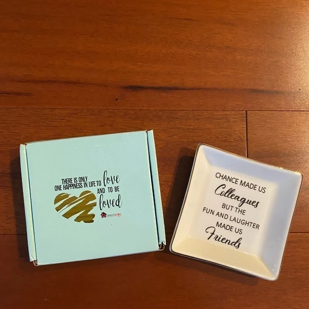 Colleagues to Friends ceramic jewelry tray